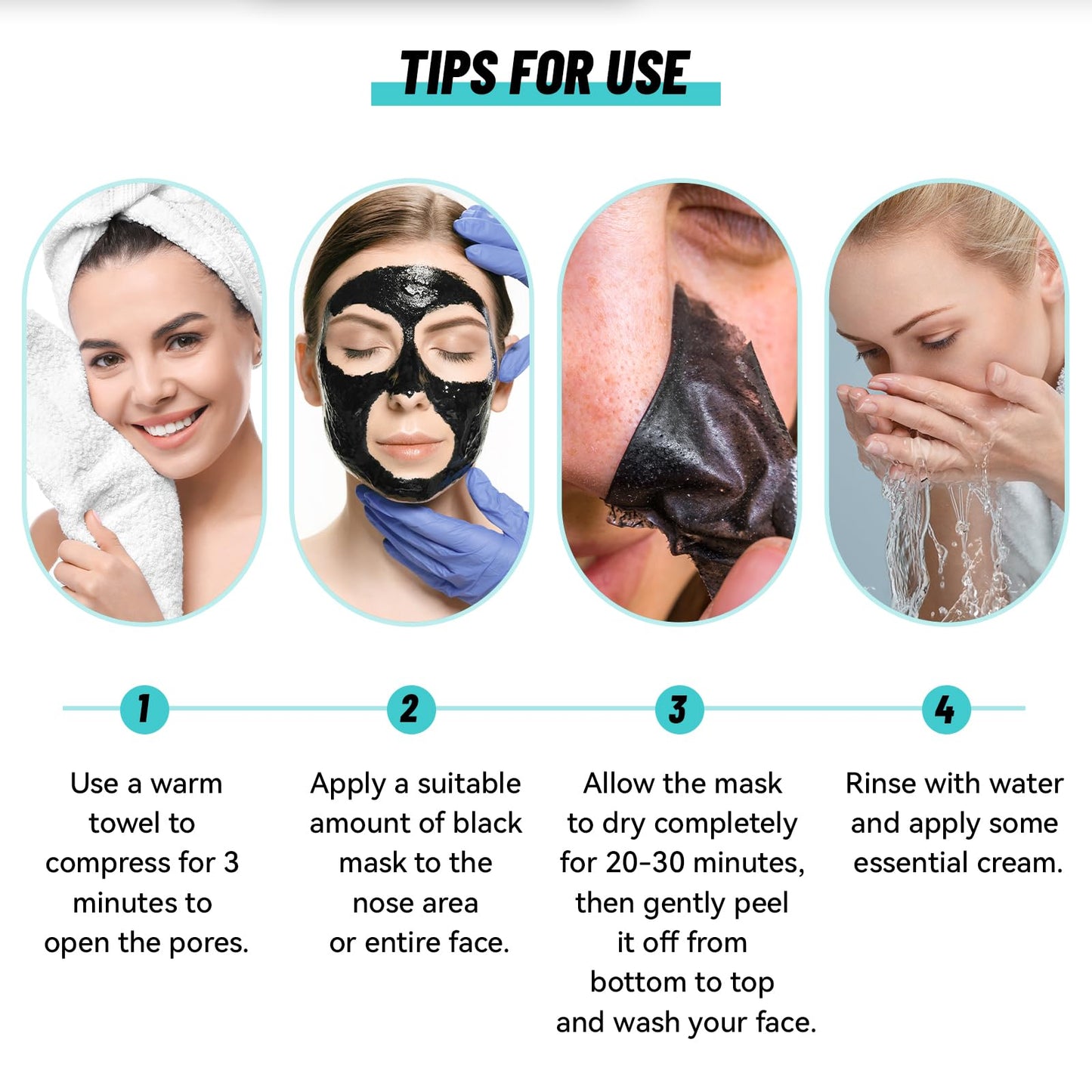 Blackhead Remover Mask,Deep Cleaning Black Charcoal Face Mask Peel Off,for Women and Men,Black Head Remover for Face,4.23 fl.oz.