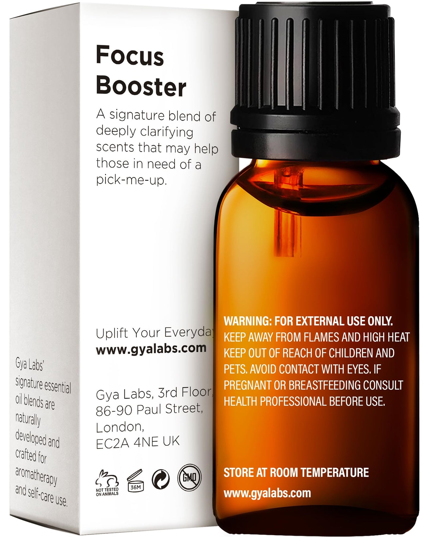 Gya Labs Focus Booster Essential Oil Blend - 100% Pure Natural Focus Essential Oil - Fresh & Minty Scent (0.34 Fl Oz)
