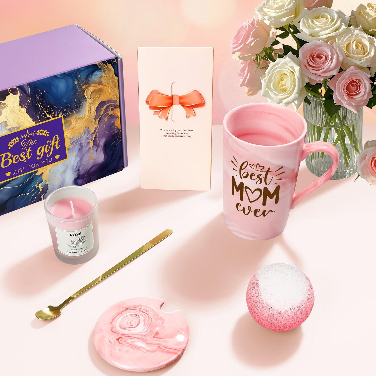 Birthday Gifts for Mom, Wife, Grandma, Sister, Friends: Unique Birthday Gifts Baskets Set for Personalized Best Mom Ever from Daughter Son, Spa Presents for Christmas, Mothers Day