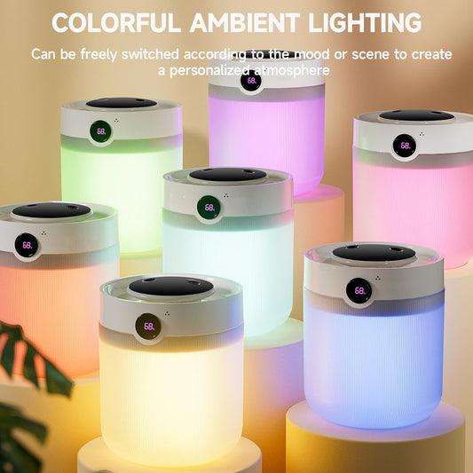 Humidifiers for Bedroom, 2000ML Dual-Nozzle Humidifier with7-Color LED,Easy Top Fill Personal Desktop Portable Humidifiers for Travel,Office, Plants, Home (White)