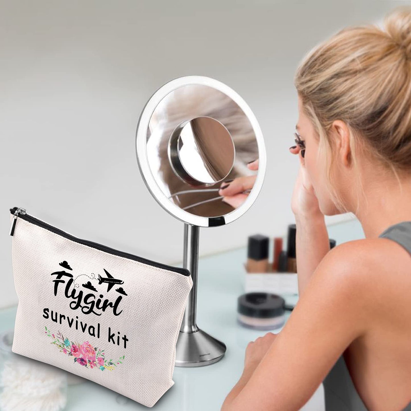 Generic WCGXKO Flygirl Survival Kit Flight Attendant Gift Zipper Pouch Travelling Bag for Stewardess Flight Crew (Flygirl Survival)