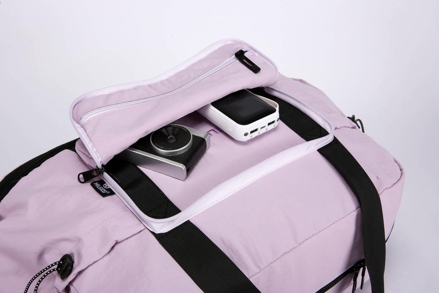 Large Capacity Folding Travel Bag, Expansion Travel Duffel Bag with Dry and Wet Separation, Portable Waterproof Carry on Bag Overnight Bag for Women and Man (Purple)