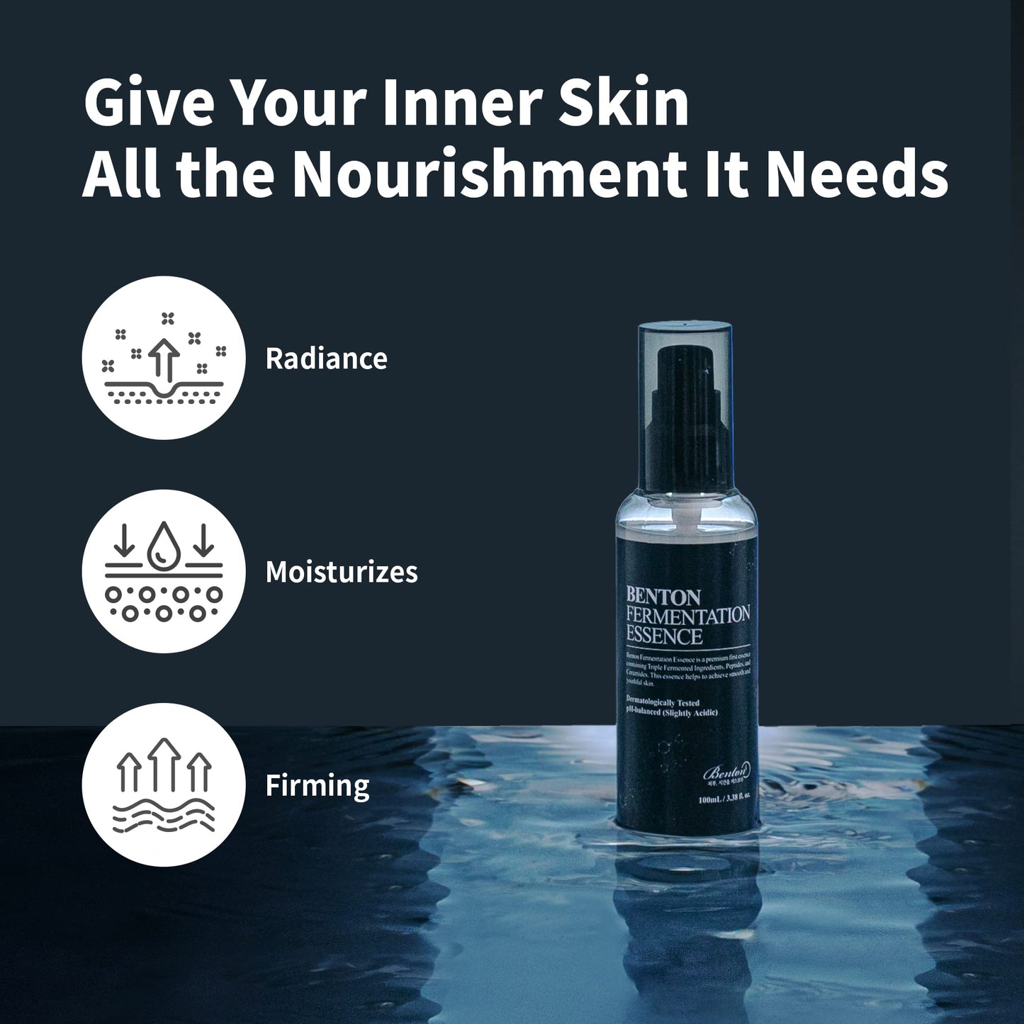 BENTON Fermentation Essence Skin Care 3.38 fl.oz. - Galactomyces & Bifida & Lactobacillus/Collagen, Tone Balancing, Smoothing, Elasticity, Korean Clean Beauty Skin Care