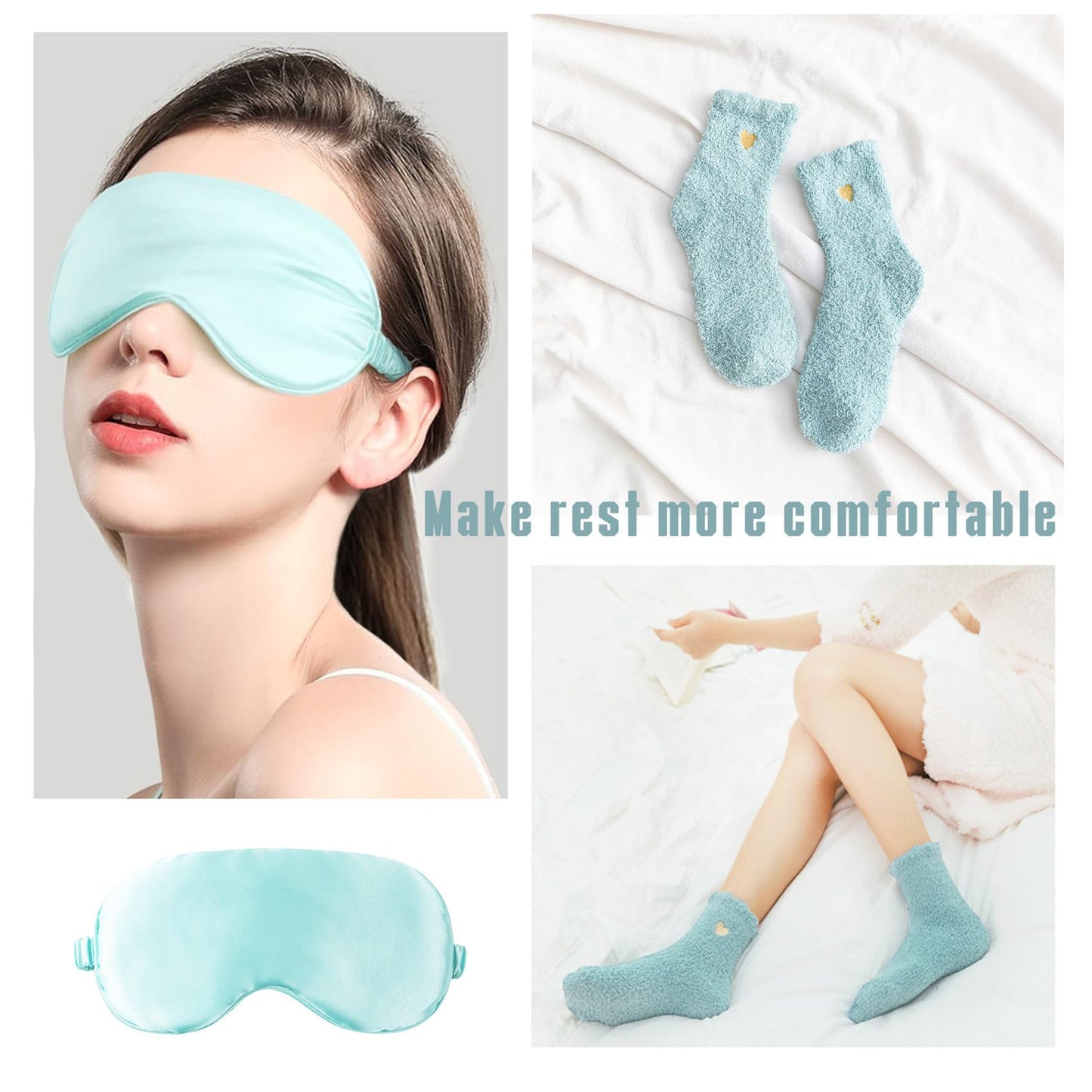 Birthday Gifts for Women Self Care Gifts Get Well Soon Gifts Baskets for Women After Surgery with moon lamp, 11PC Spa,Thinking of You Gift, Care Package for Mom Friend (turquoise)