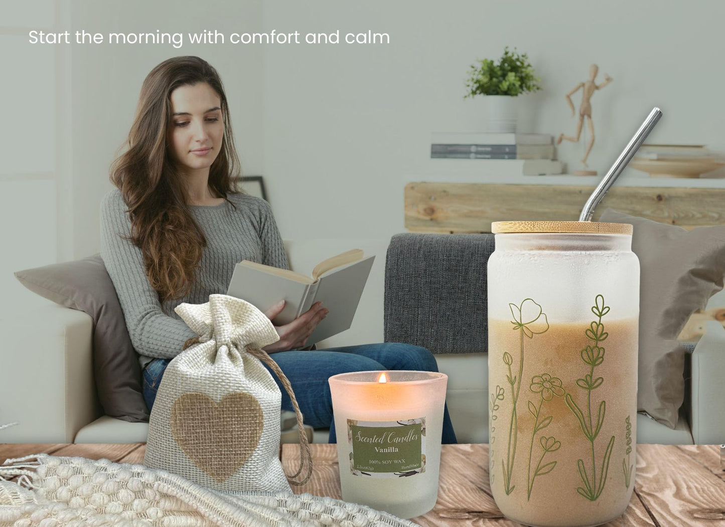 Get Well Soon Gift Basket- Relaxation, Birthday,Mothers gift/Self Care Package, After Surgery, Sympathy Gift for Loss of Loved One, Thinking of You Set, Grief/Comfort/Miscarriage for Women(Sage Green)