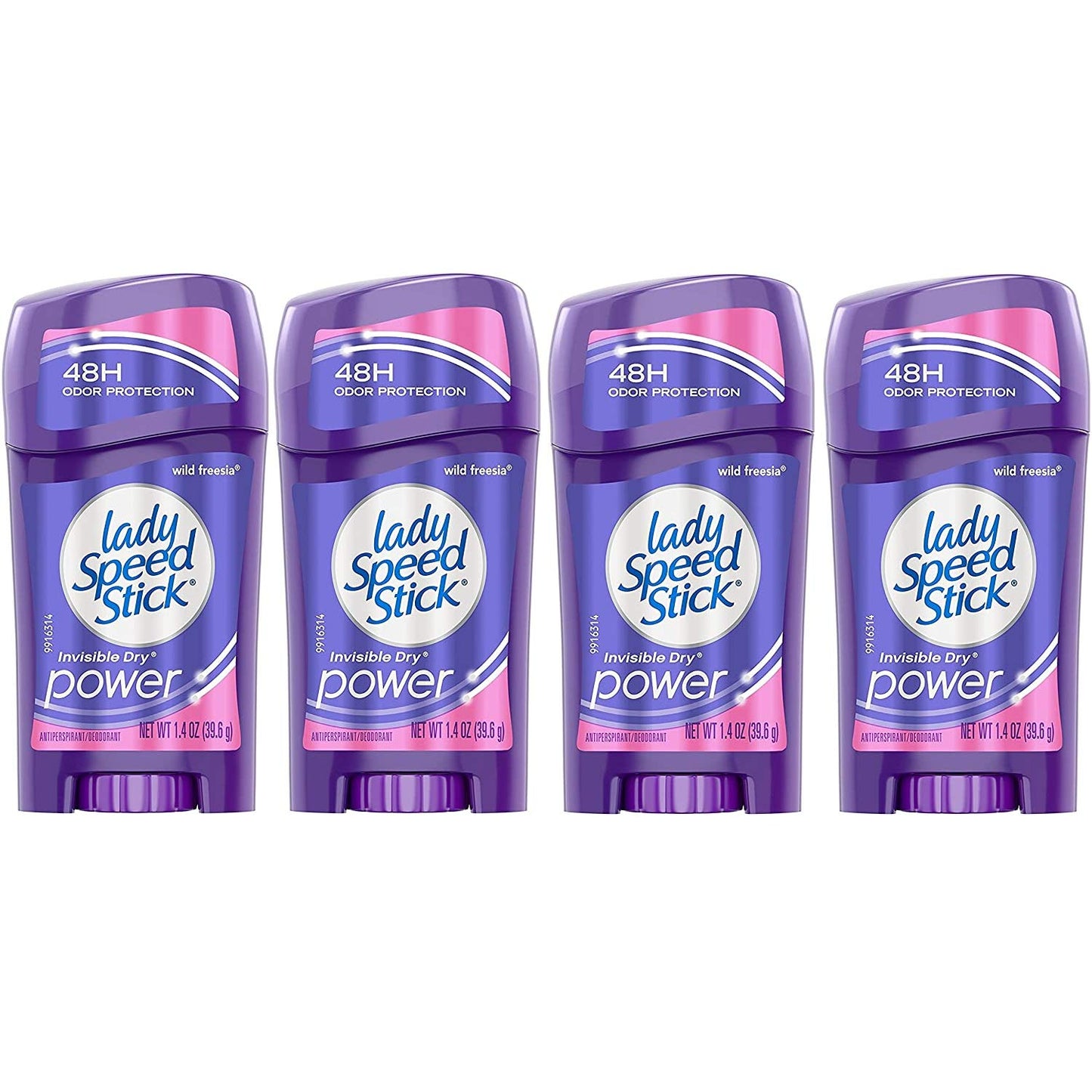 Lady Speed Stick Invisible Dry Antiperspirant & Deodorant, Wild Freesia, 1.4 Ounce (Pack of 4)