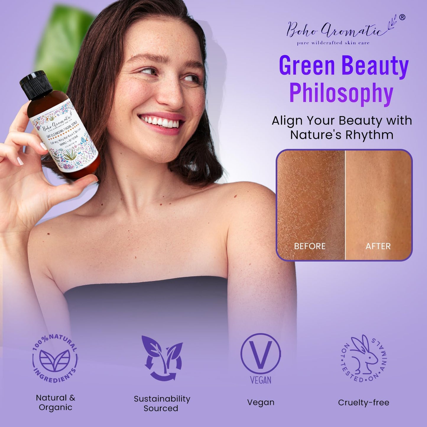 Oat Cleansing Facial Scrub, Calming Milky Oat-Based Cleanser Polishes away skin-dulling buildup without micro-tears, Face Wash to Soothe and Hydrate dry skin, MultiâFunction