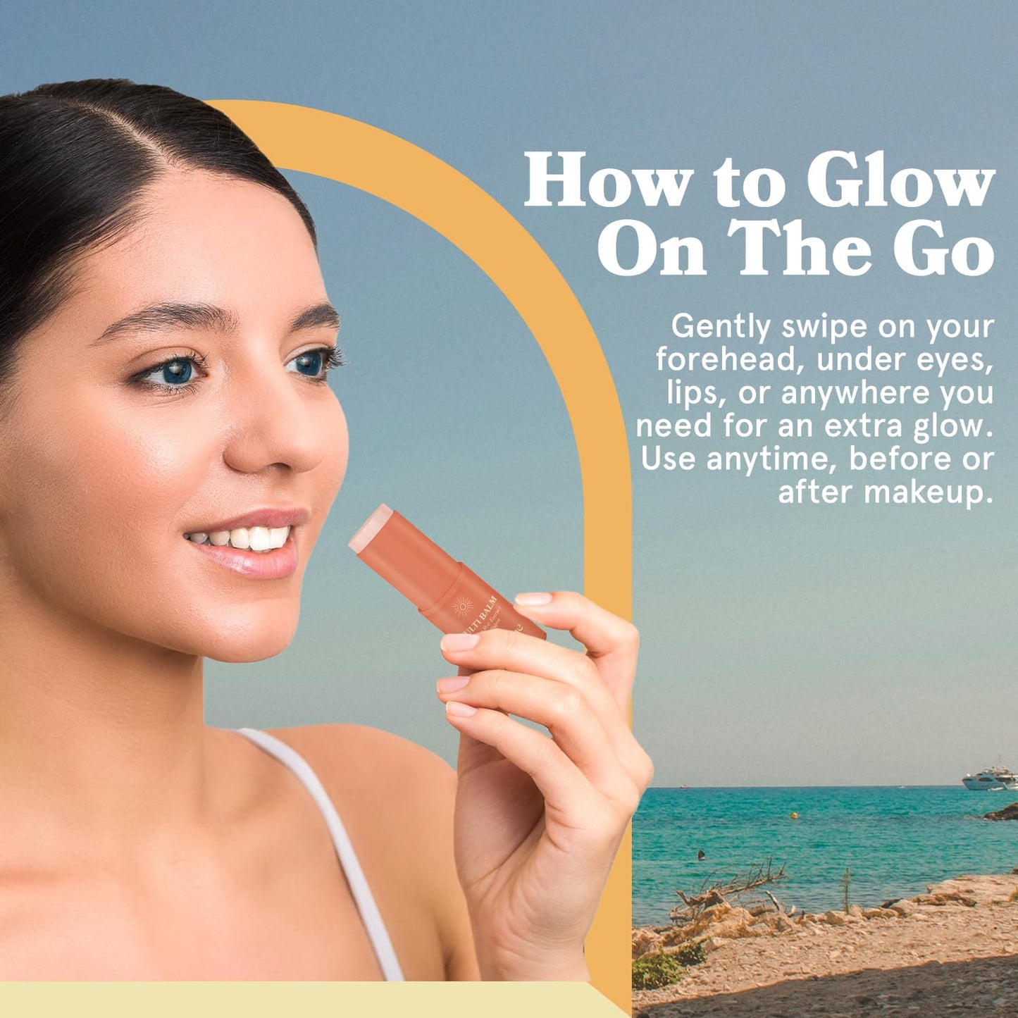 LE GUSHE All-in-One Face Balm Stick - Under Eye Brightener, Anti-Aging Under Eye Balm Stick with Salmon Roe Extract & Collagen - For Fine Lines & Wrinkles - Use on Face, Forehead, Neck