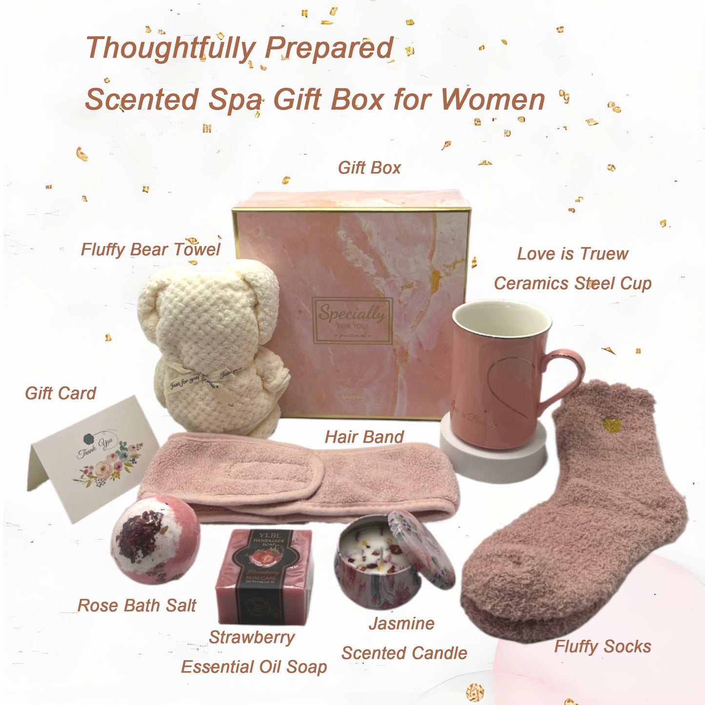 BEECO GIF2U Spa Gift Baskets for Women,Luxury Self Care Gifts for Mom,Get Well Soon Gifts for Friend,Thank You Relaxing Box Gifts for Women 20th,30th,40th,50th,60th 70th 75th Birthday,Anniversary