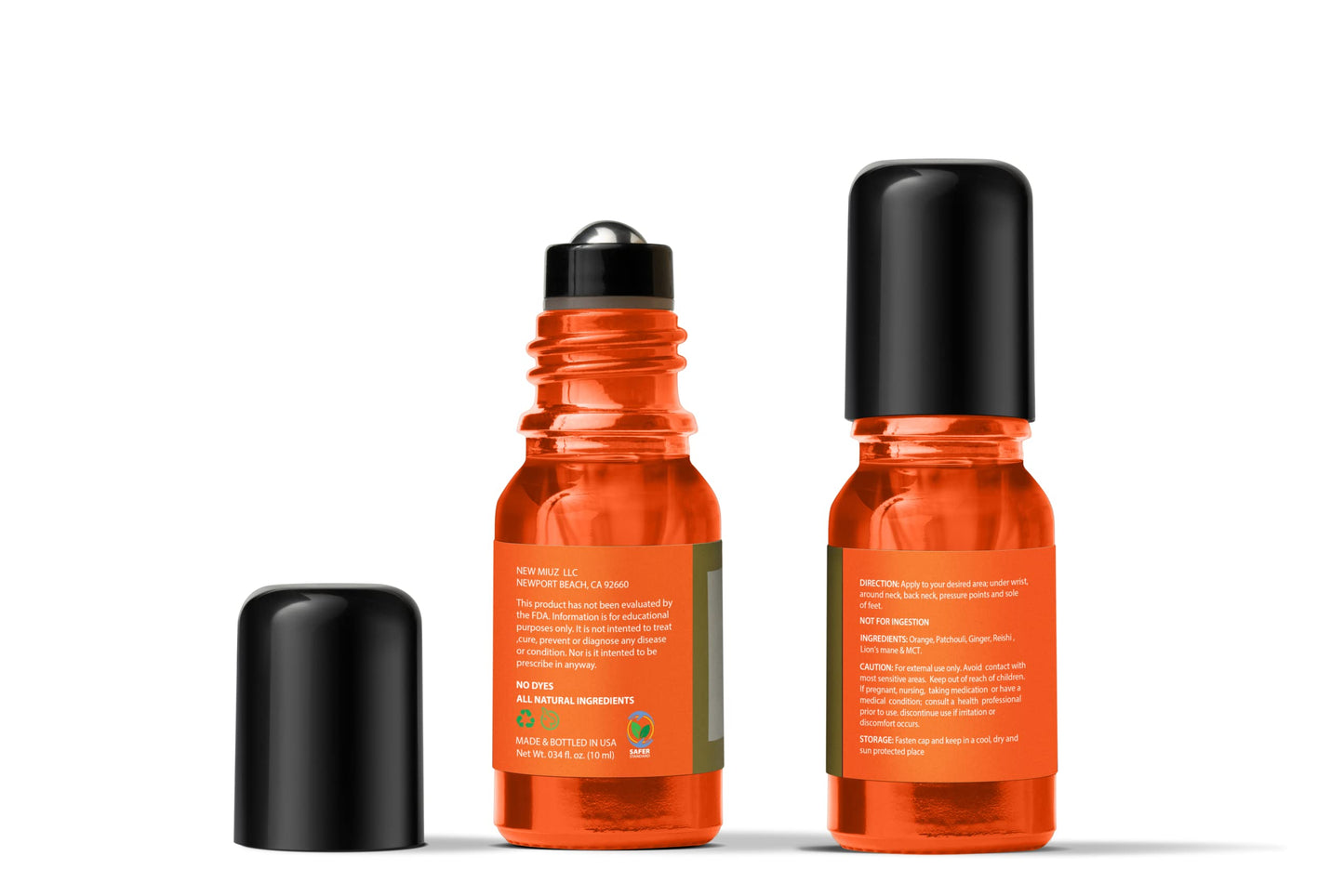 Focus Roll On Essential Oil Concentration Memory Attention Orange Ginger Patchouli Functional Aromatherapy Stick Self Care Study Gift Stocking Stuffer