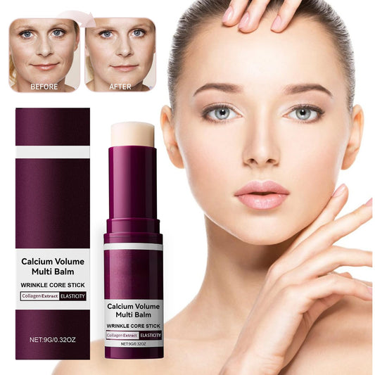 2PCS Cemenrete Calcium Multi Balm, Calcium Volume Multi Balm, Containing Collagen Moisturizing Stick, Vitamin E, Auitable for Face, Eyes and Neck, Anti-Aging, Anti-Wrinkle, Moisturizing
