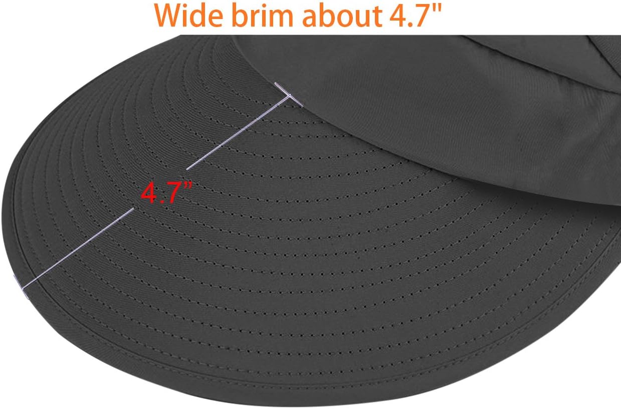 HINDAWI Sun Hat Sun Hats for Women Wide Brim UV Protection Summer Beach Packable Visor Black