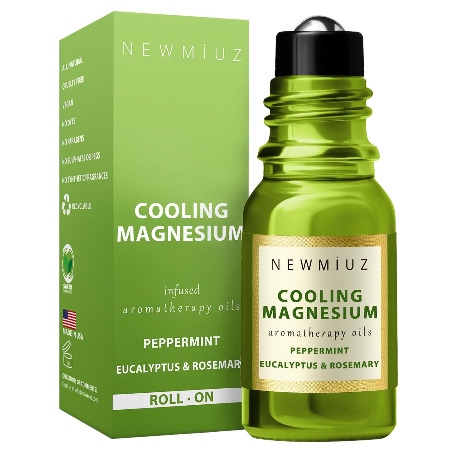 Migraine Roll on Stick Tension Headache Relief Magnesium Cooling Peppermint Eucalyptus Essential Oil Sinus Aromatherapy Roller Natural Self Care Gift