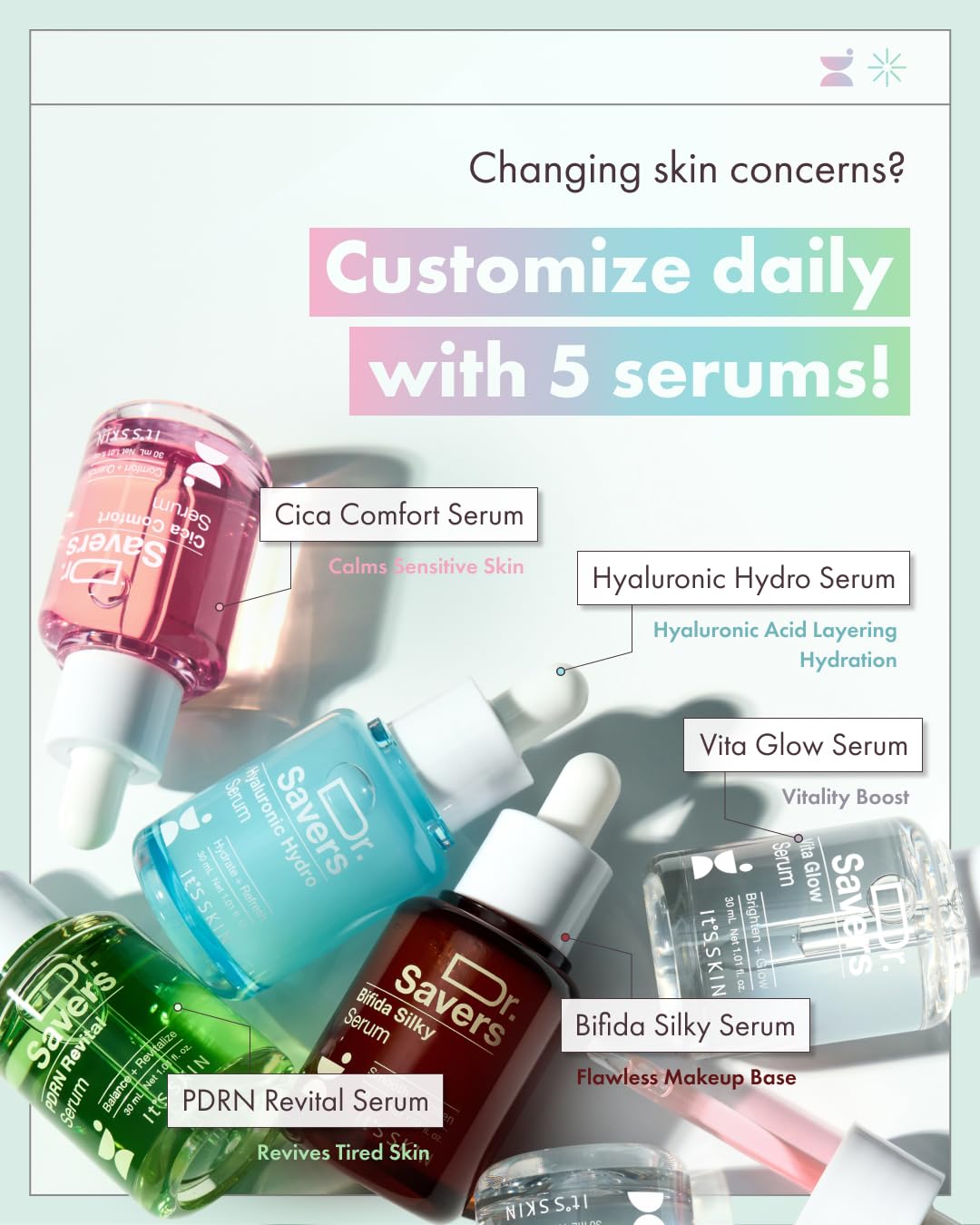 IT’S SKIN Dr.Savers PDRN Revital Serum 1.01 fl.oz, Hydrating and Rejuvenation Face Serum with PDRN and Plant Based Complex, Skin Barrier Support and Lightweight, Sensitive Skin, Korean Skincare