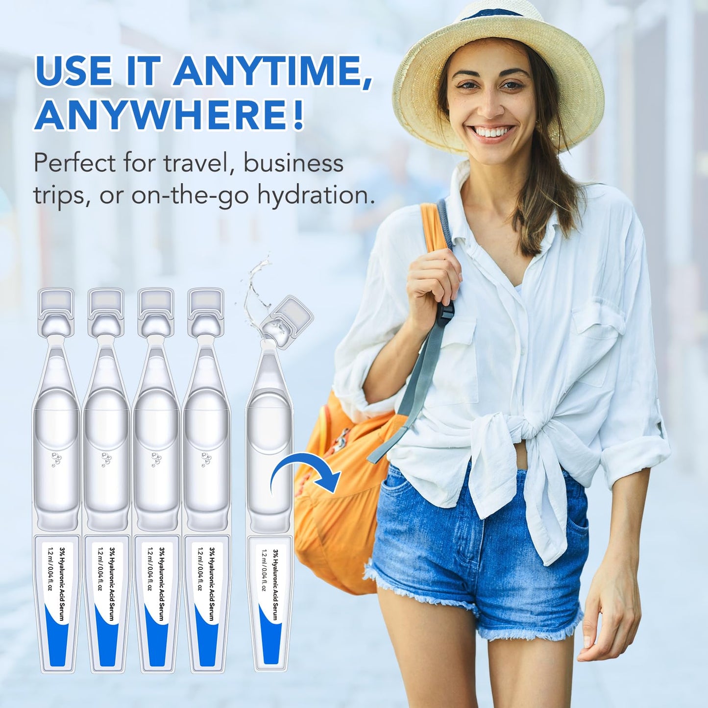 3% Hyaluronic Acid Serum Ultra-Hydrating Vials, 30 Pack Skin Repair Hyaluronic Acid Tubes, Single-Use Anti-Aging serum for face Wake Nature Perfection Tubes Vials(#2)