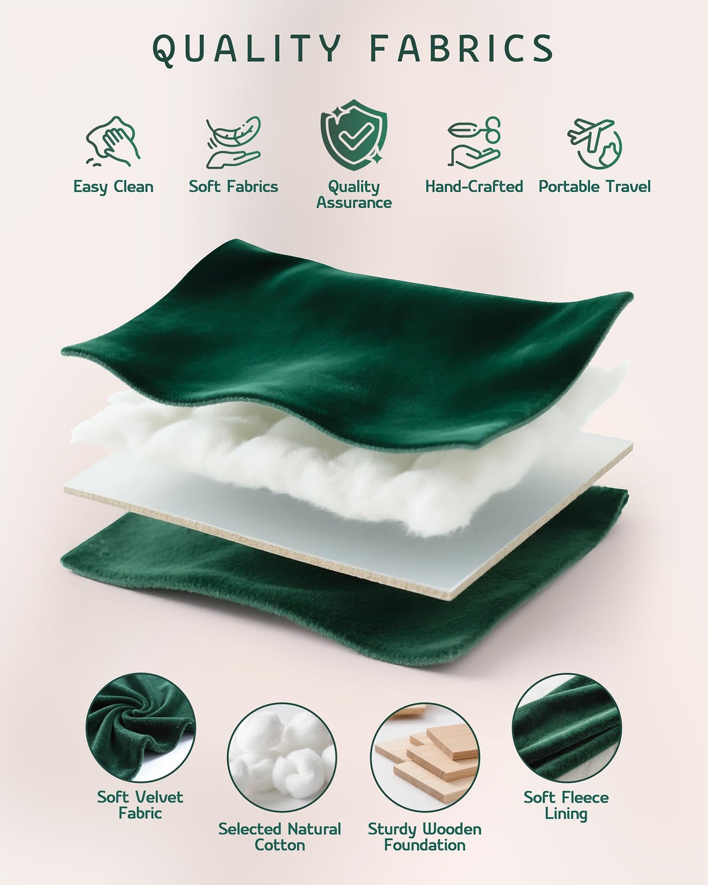 VELORIA Jewelry Box, Premium Velvet Travel Jewelry Organizers & Storage, Dust-Proof, Scratch-Resistant Jewelry Box for Necklace Bracelet Bangle, Portable Luxury Gift for Women & Girls (Emerald green)