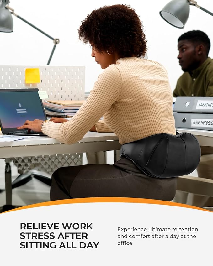 CooCoCo Shiatsu Neck & Back Massager with Heat, Father's Day Birthday Gifts, Corded Electric Deep Tissue 3D Kneading Pillow, Massager for Neck and Shoulder Pain Relief, Home, Office, Car Use