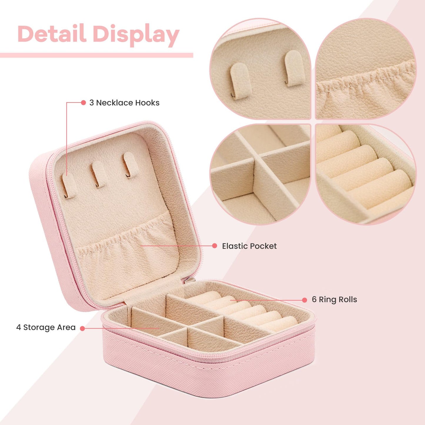 12 Pcs Travel Jewelry Box Exquisite Travel Jewelry Case Portable Jewellery Storage Holder Organizer Box Small Jewelry Organizer for Rings Earrings Necklaces Pendants Bracelets Watches