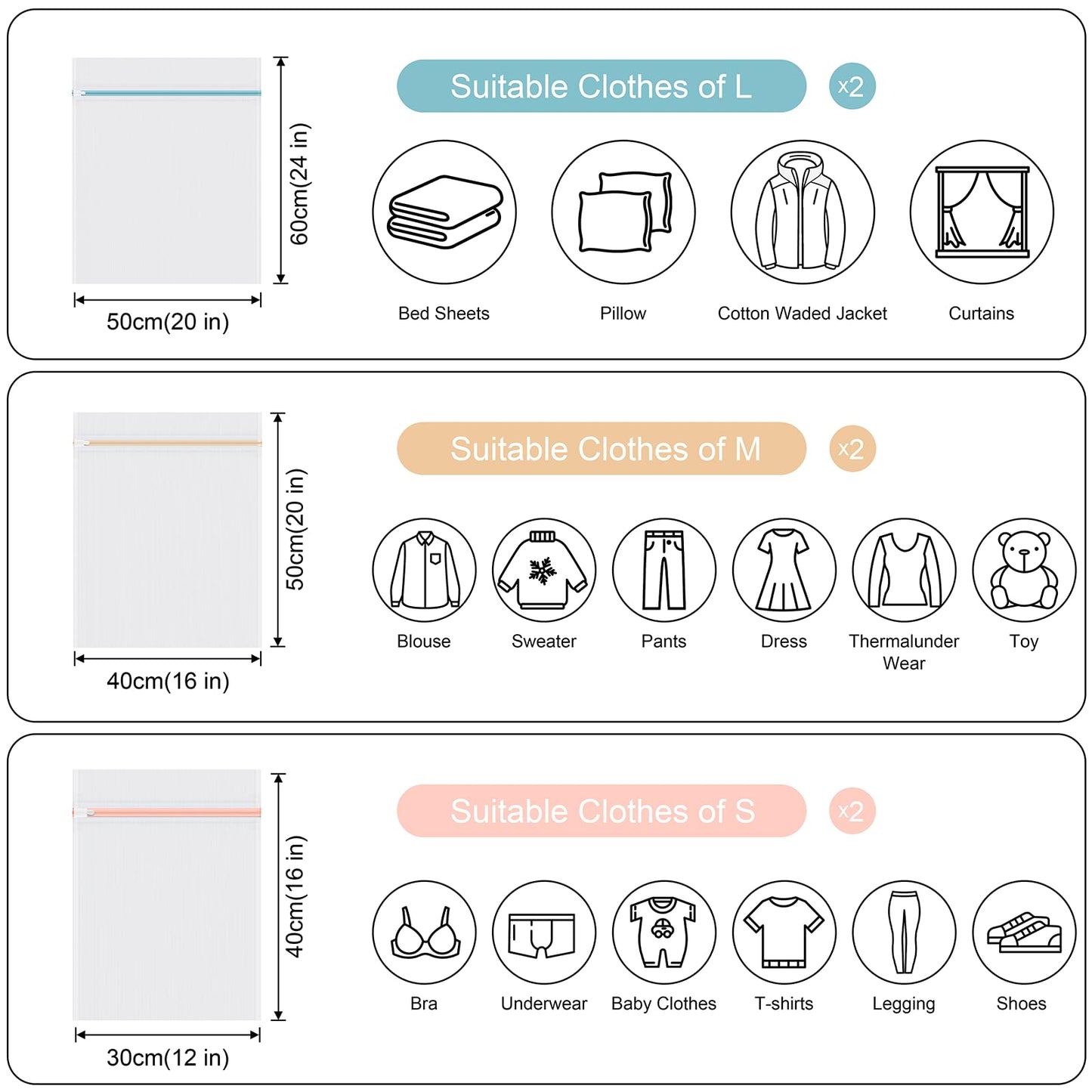 RNOAFMU 5-Pack Mesh Laundry Bags for Delicates | Zippered Wash Bags for Bras, Shoes, Travel, College Dorm Essentials in 3 Sizes (2 Small, 2 Medium, 1 Large)