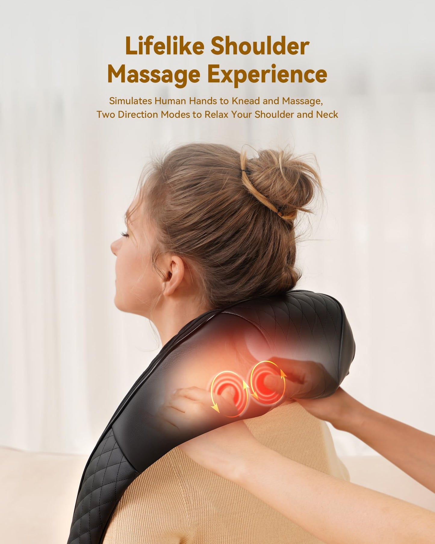 Shiatsu Neck and Shoulder Massager with Heat, Neck and Back Massager, Deep Tissue 4D Kneading Massage Pillow for Shoulder, Back, Body Muscle Pain Relief, Gifts for Women Men Mom Dad Friend, Corded Use