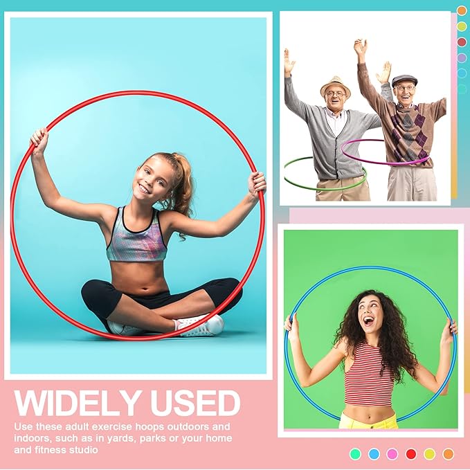Kathfly Exercise Hoops Plastic Toy for Kids Adults Bulk Hoops Kids School PE Sports Playground Playing Fitness Gymnastics Equipment Party Games