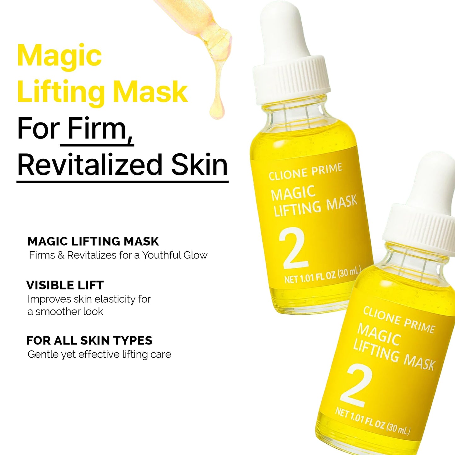 Korean Instant Face Lift Serum Mask - Hyaluronic Acid Serum Mask for Face, Niacinamide, Peptides for Anti Aging, Korean Skin Care Mask