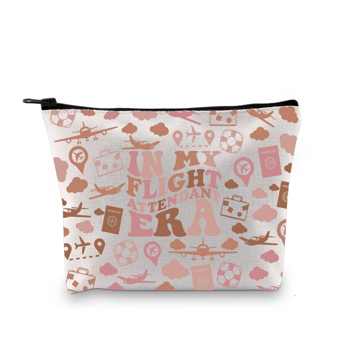 Flight Attendant Gift In My Flight Attendant Era Stewardess Aviation Travel Makeup Bag for Cabin Crew Hostess Aviation Gift (Flight Attendant Era Bag)