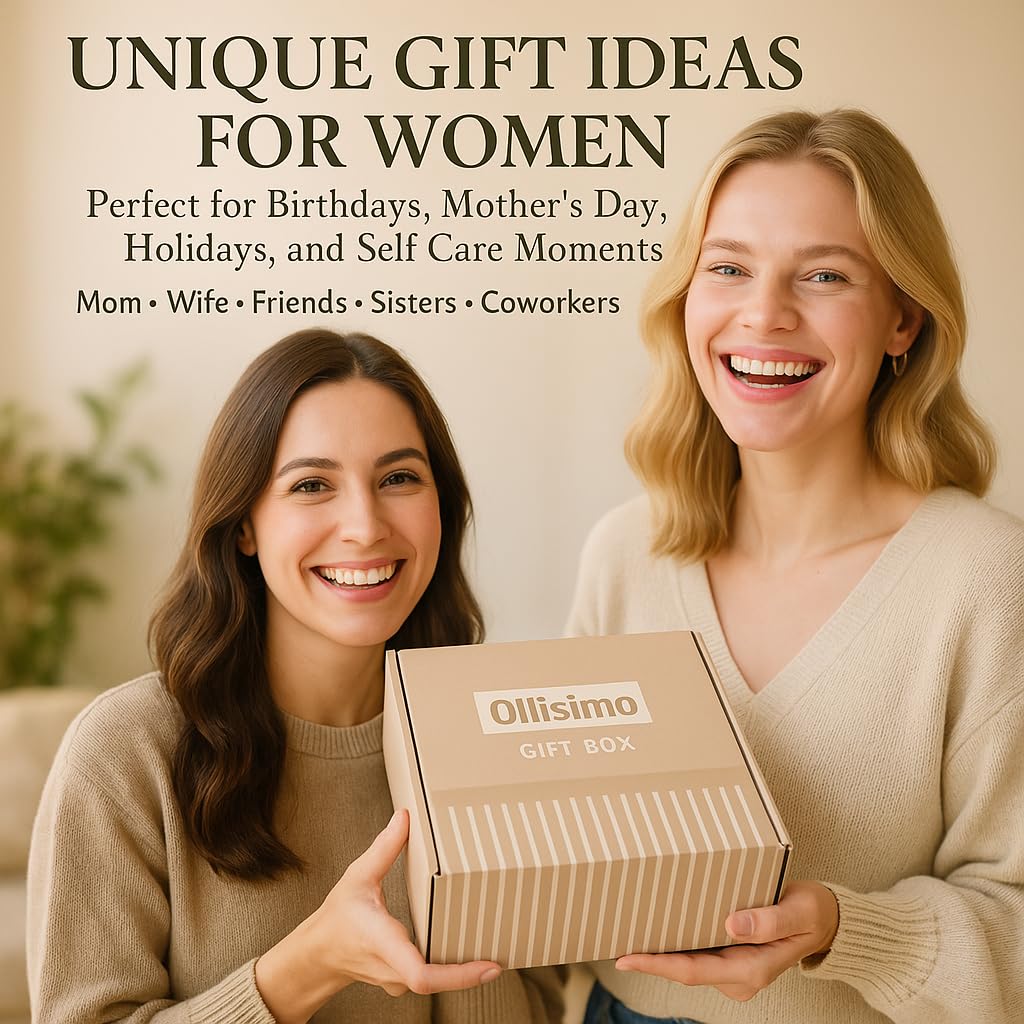 Ollisimo Luxury Gift Basket for Women – Spa Self Care Kit, Hug in a Box, Get Well Soon Package, Thinking of You Gift, Birthday Box, Relaxing Set, Sympathy Present for Her, Mom, Wife, Sister, Friend