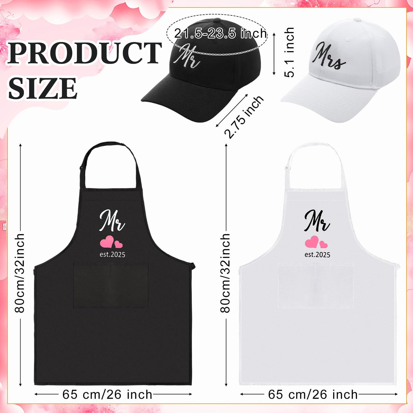 Singhoow 15 Pcs 2025 Wedding Gift Mr and Mrs Gifts for Couples Set, Mr and Mrs Aprons Wedding Honeymoon Bridal Shower Cooking Gifts Ideas for Bride Groom Engagement Anniversary Travel (Adventure)