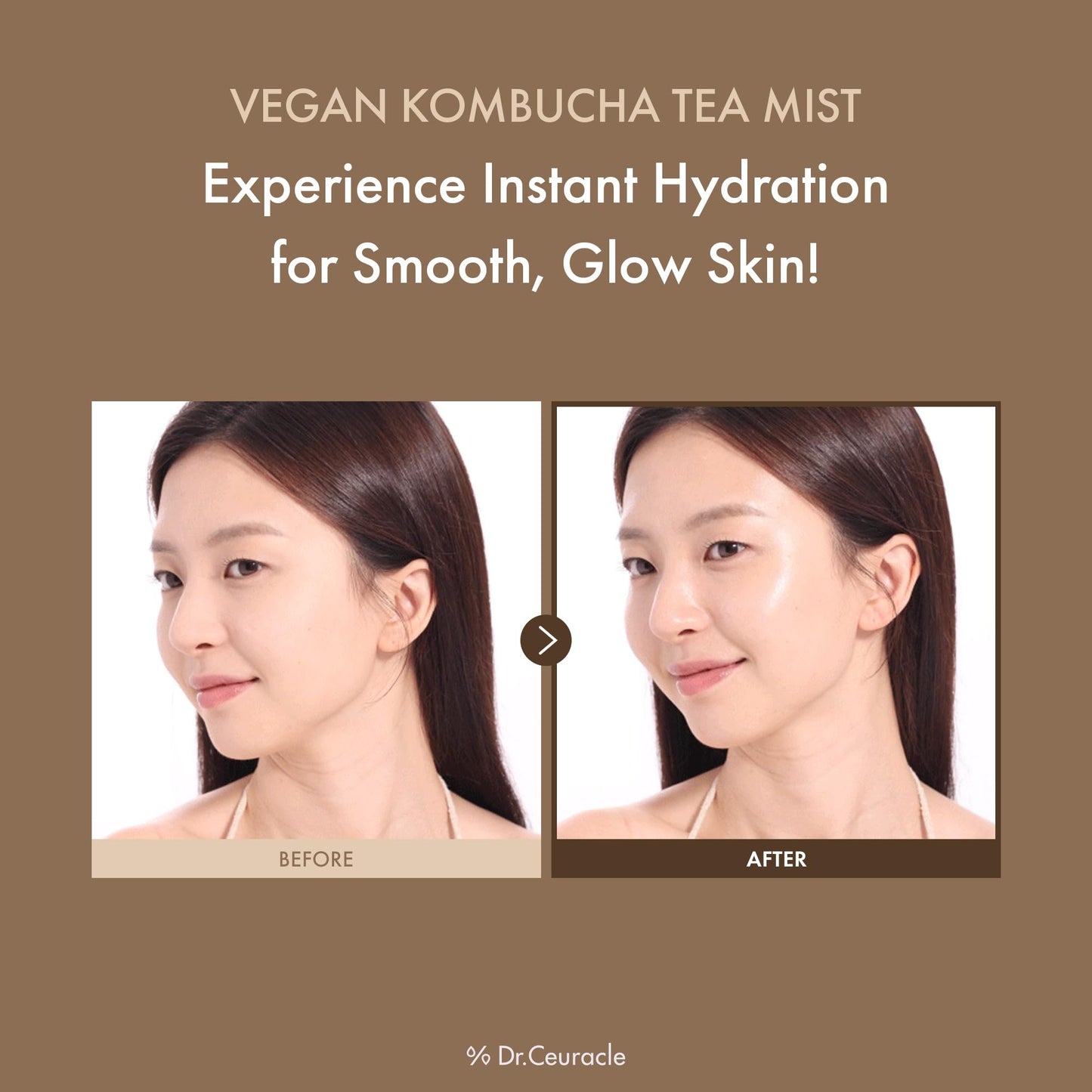 Dr.Ceuracle Vegan Kombucha Tea Mist - Hydrating Face Mist, Portable Milky Spray Serum, Korean Skincare (80 ml / 2.70 fl. oz.)