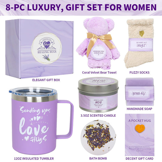 Self Care Get Well Soon Gifts for Women - Spa Care Package for Recovery, Birthday, Sympathy, Thinking of You - Gift Basket for Mom, Wife, Friend, Sister, Her, Encouragement Gift Box