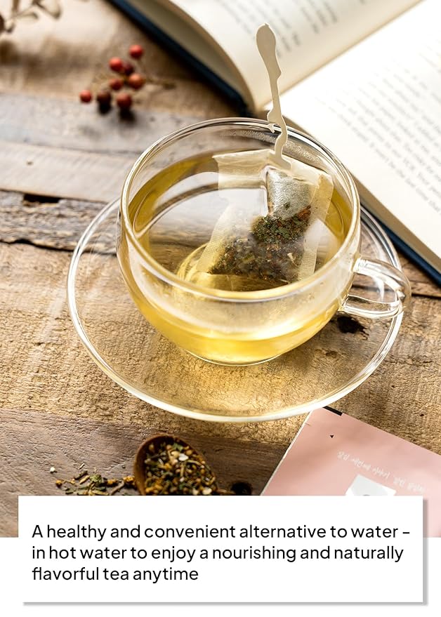Korean Food Dalsim Herbal Tea Bags, Trendy K-Tea Loved by K-Culture Fans, Caffeine-Free, Natural Hydration, 20 Tea Bags, Daily Beauty Routine