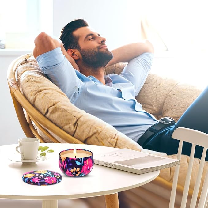 3 Packs Scented Candles Set for Christmas Thanksgiving, Natural Soy Wax Portable Travel Tin Candle, Aromatherapy Gift for Friends Classmates Colleague