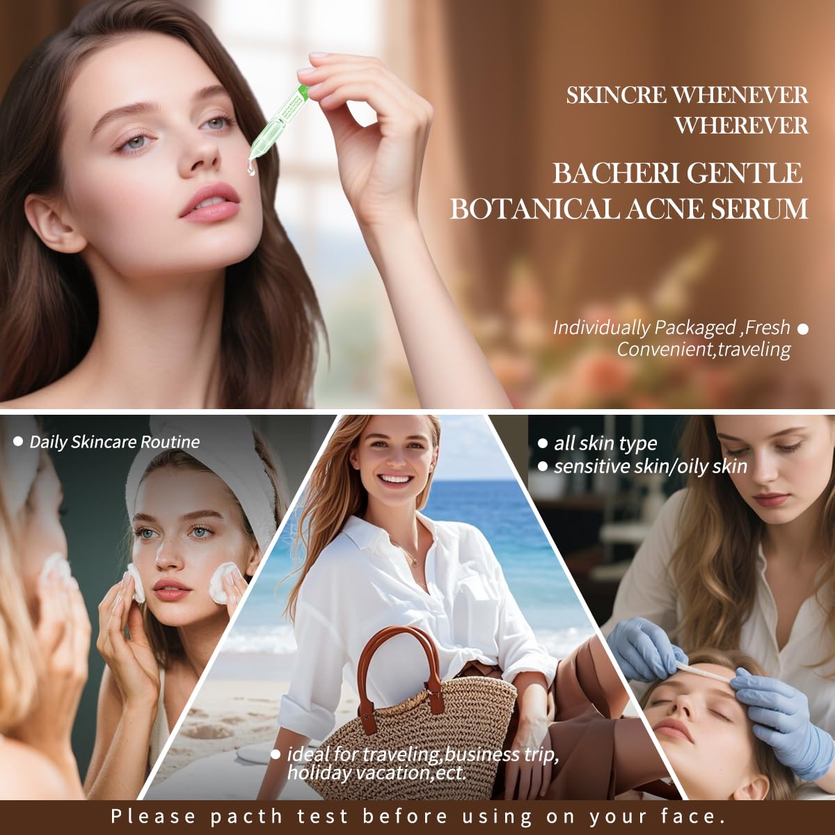 Gentle Botanical Acne Treatment for Face – Acid-Free Spot Facial Serum with Niacinamide & Witch Hazel, Soothes Redness & Controls Breakouts for Sensitive, Oily & Acne-Prone Skin – 1.2 ml × 30 Ampoules