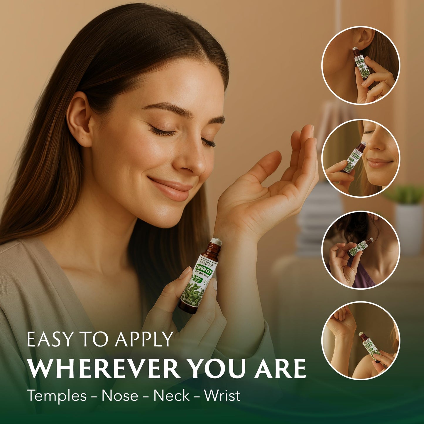 Mine Peppermint Essential Oil - Peppermint Oil Roll On, Pregnancy Nausea Relief & Morning Sickness Relief for Pregnant Women - Pregnancy Must Haves