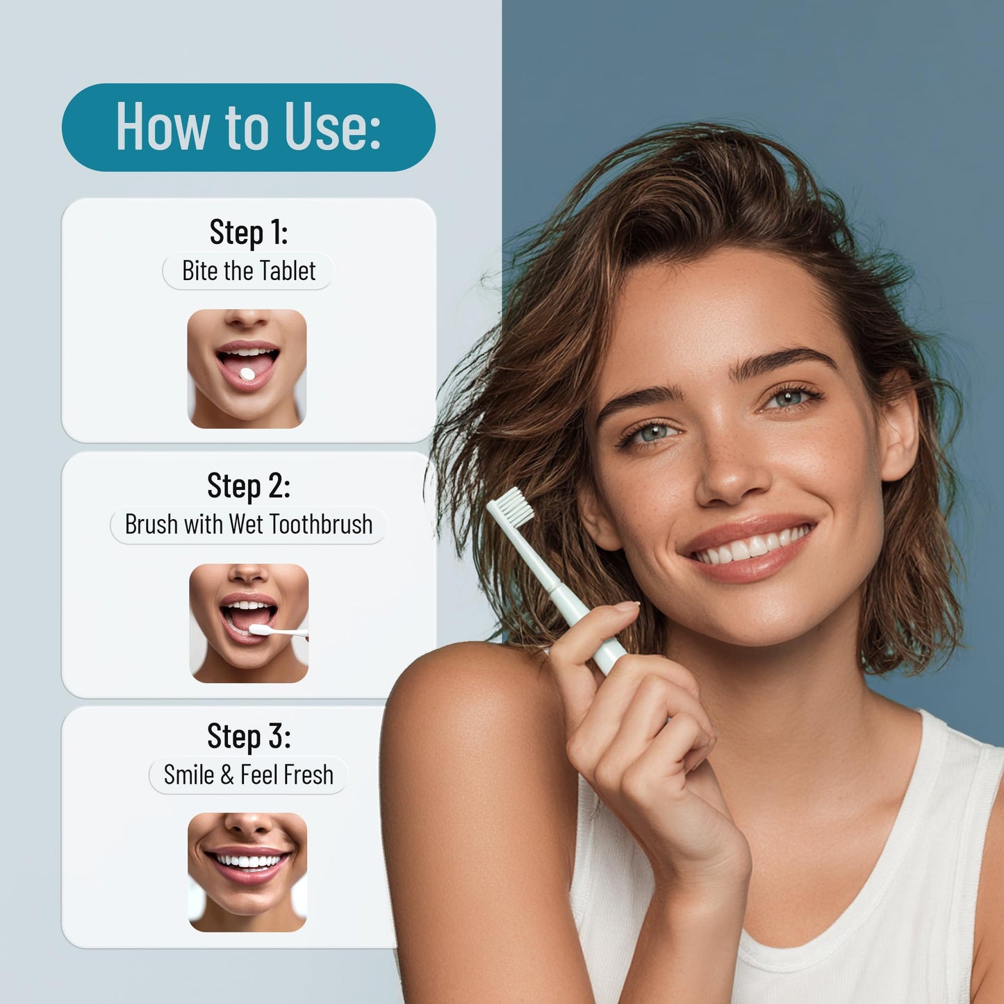 Charcoal Toothpaste Tablets Fluoride Free – Travel Size Toothpaste for Whitening, Fresh Breath & Clean Teeth – Natural Mint Dental Tablets – Portable Oral Care – 60 Count Jar for Daily Use