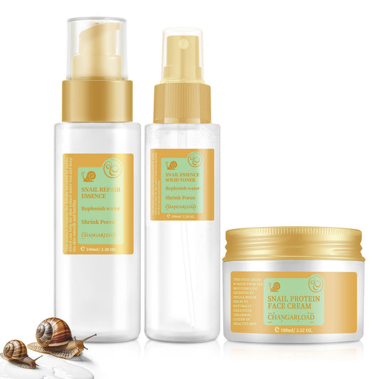 Advanced Snail 96% Mucin Power Essence Set – Korean Skincare Set for Women, Includes Snail Mucin Serum,Hydrating Toner & Face Cream, Moisturizing & Skin Renewal, 3PCS Travel Size Toiletries
