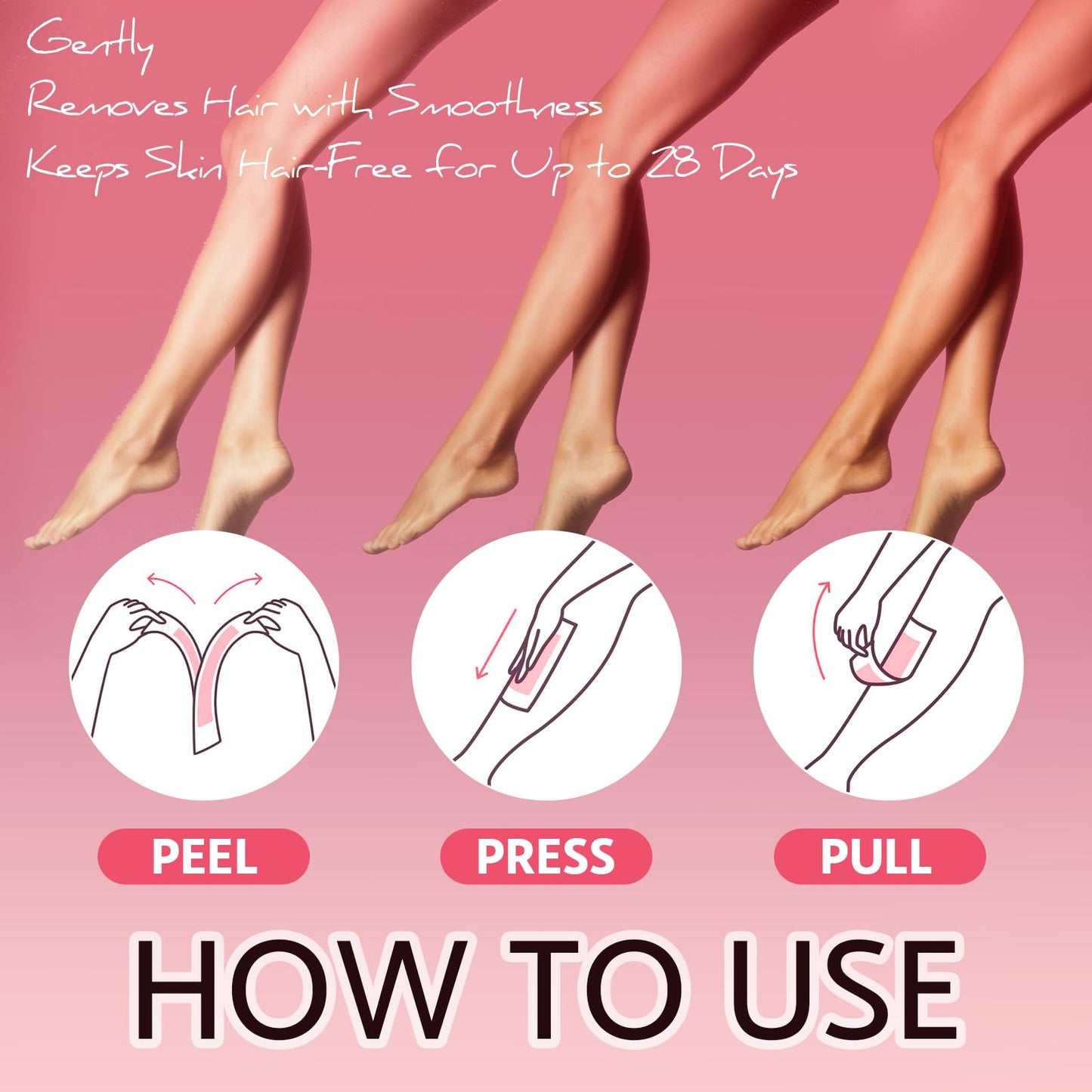 Wax Strips for Hair Removal, Wax Strips, Waxing Kit For Women Face, Body, Arms, Legs, Chest, Back, Bikini Wax Strips, Waxing Hair,Removeal Kit with 80PCS + 4 Calming Oil Wipes