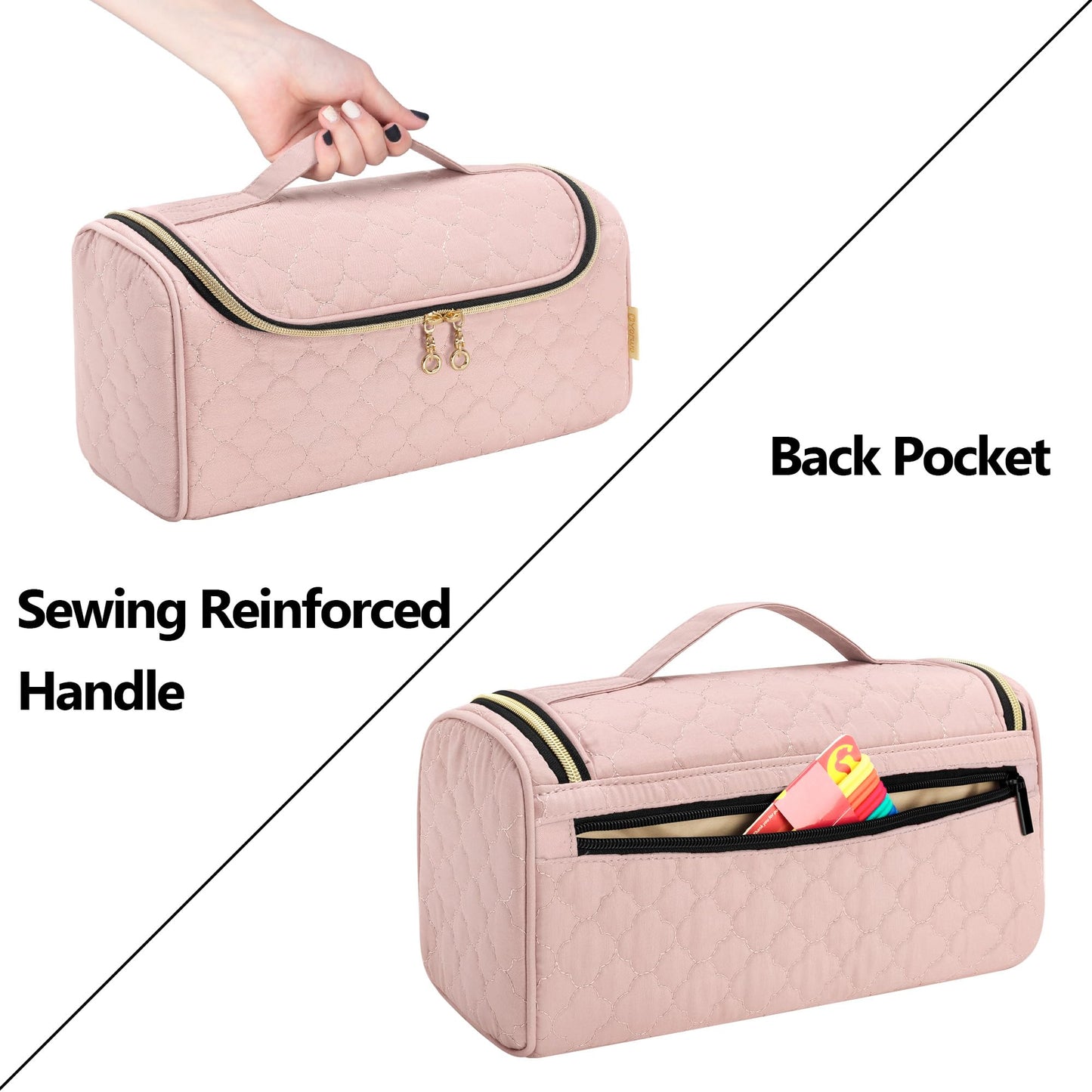 Yarwo Airwrap Travel Case Compatible for Dyson Airwrap Complete Styler All Models and Attachments, Portable Storage Bag with Hanging Hook for Hair Curler Accessories, Pale Mauve (Patent Design)