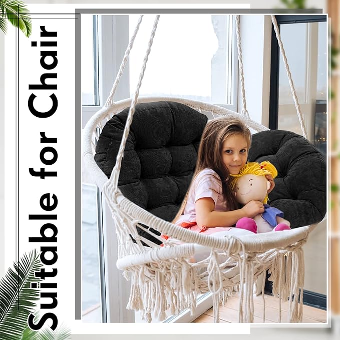 Jerify 8 Pcs Round Floor Pillows Cushions 22 x 22 Inch Large Flexible Seating Cushion Classroom Furniture Floor Pillow for Kids Adults Home Daycare Preschool Yoga Meditation Gift (Black)