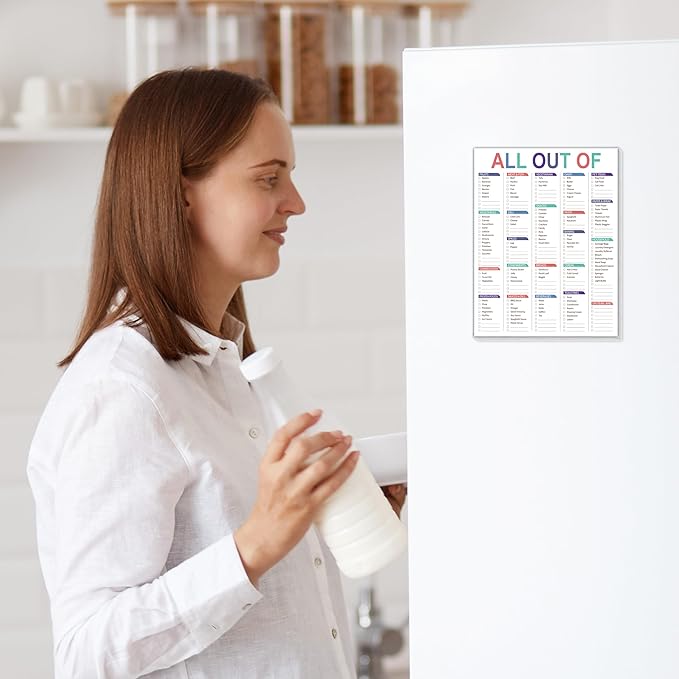 Kamoy All Out Of Grocery List Magnet Pad for Fridge, Shopping List Notepad for Fridge Magnets with Frutis/Vegetables/Canned Goods/Frozen Foods… Grocery List Notepad for Fridge B5(6.5"*8.5")