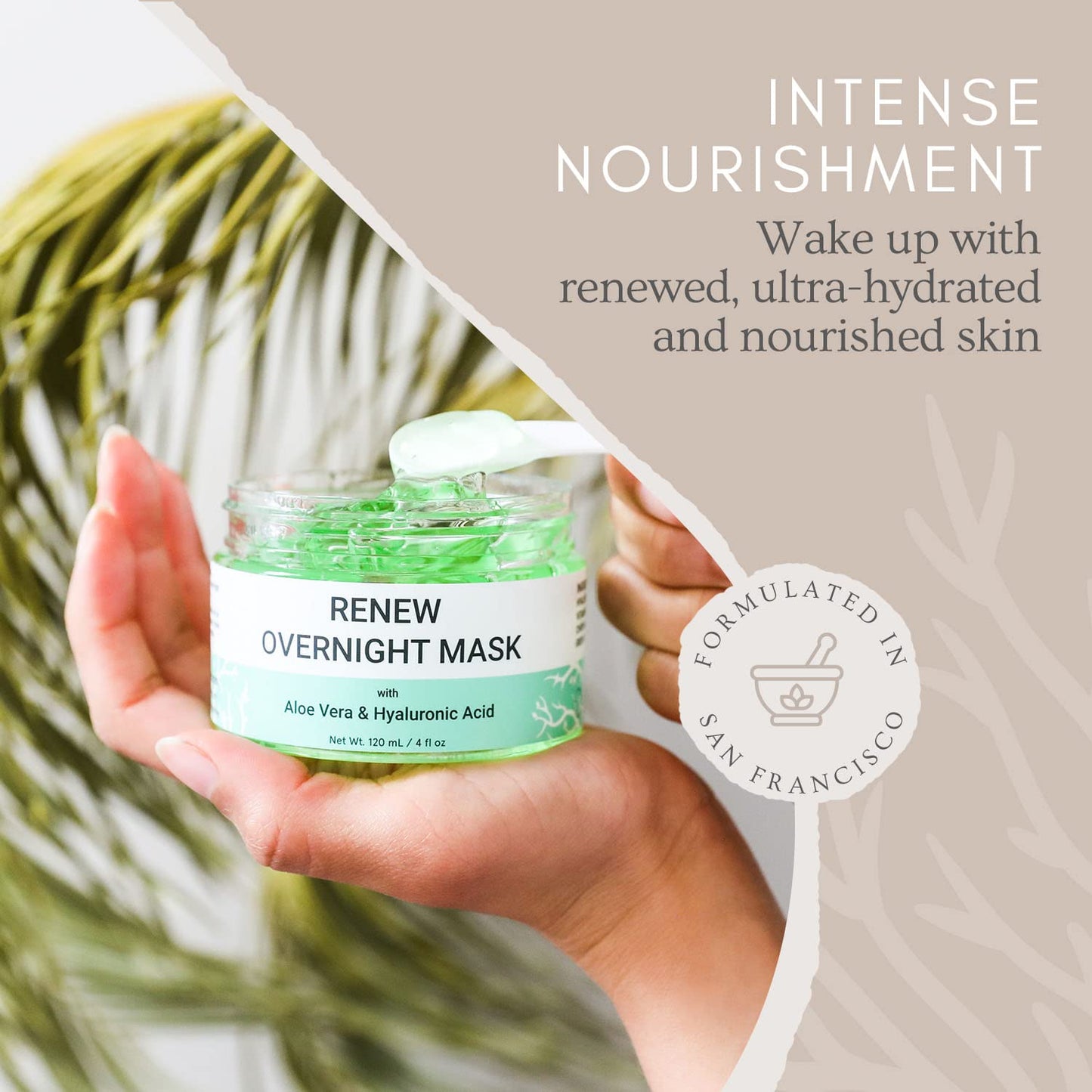 Doppeltree RENEW Overnight Face Mask with Aloe Vera Gel & Hyaluronic Acid, Anti Aging Hydrating Facial Mask for All Skin Types, Night Time Skin Care & Repair