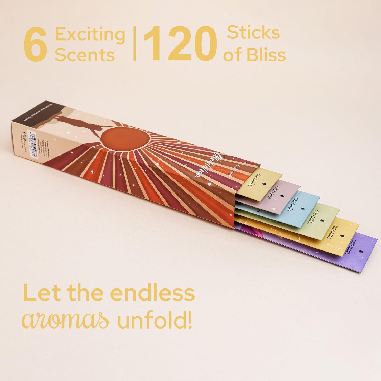Carnatia Meditation Incense Sticks – Set of 6 Calming Scents for Mindfulness, Focus & Self-Care | Purifying Aromas for Spiritual Wellness, Inner Peace & Healing Rituals!