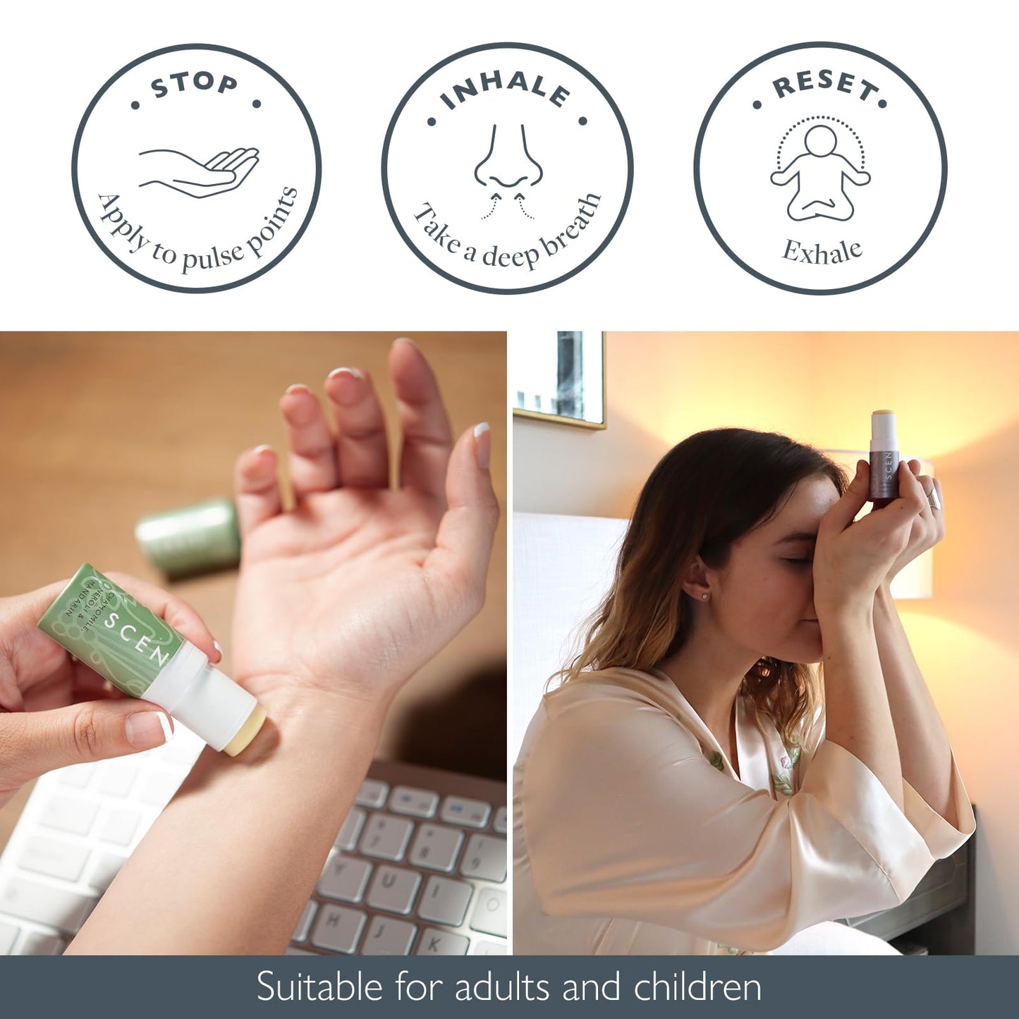 Scentered Aromatherapy Balm Stick Gift Set with Travel Pouch - Sleep, Focus, Stress-Relief, Mood Boost & Calm - 100% Natural Essential Oil Blends: Lavender, Chamomile, Rosemary, Cedarwood, Ylang Ylang