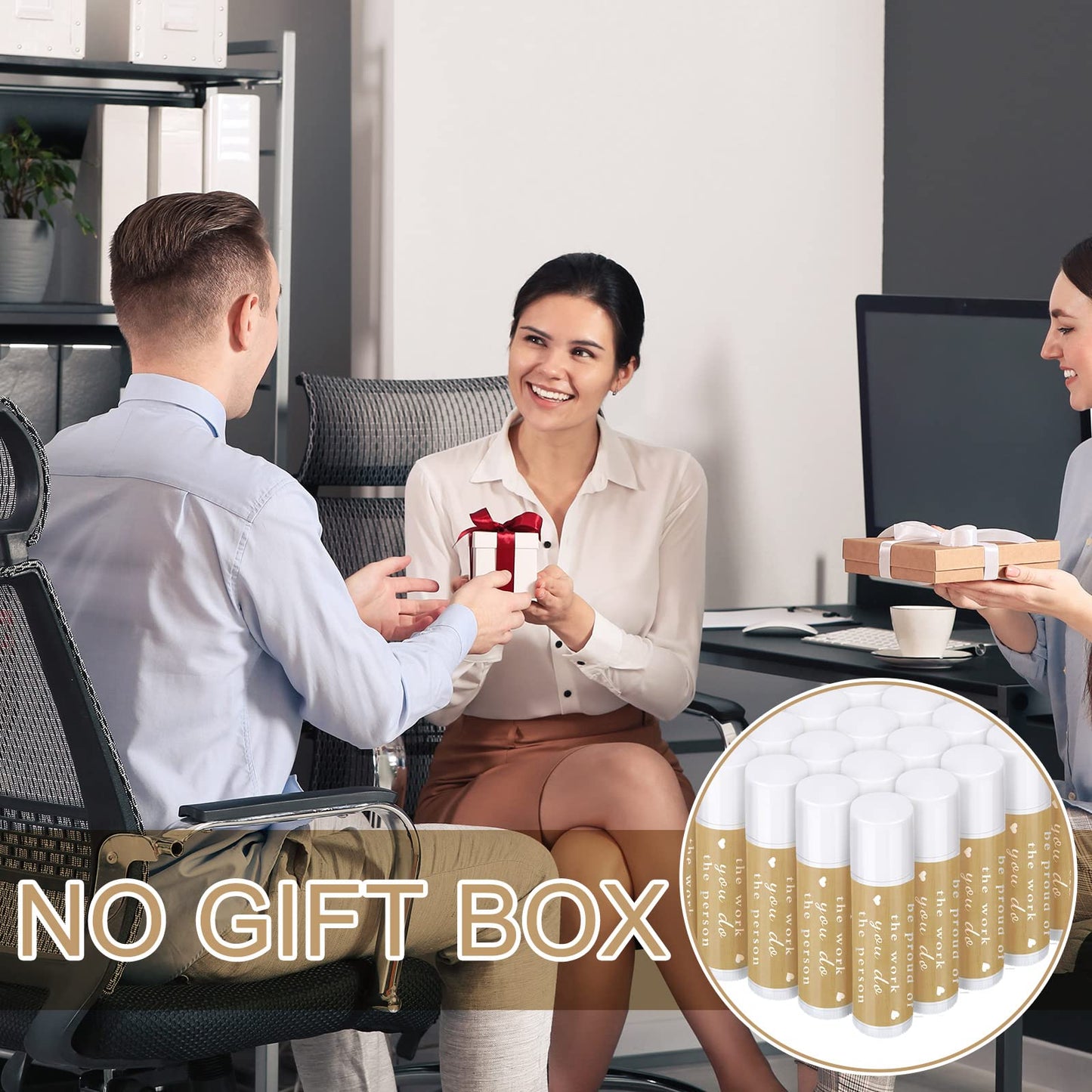 Demissle 100 Pcs Appreciation Lip Balm Gifts Bulk Thank You Inspirational Vanilla Ingredients Lips Care Products for HR Professional Appreciation Day Employee Coworker