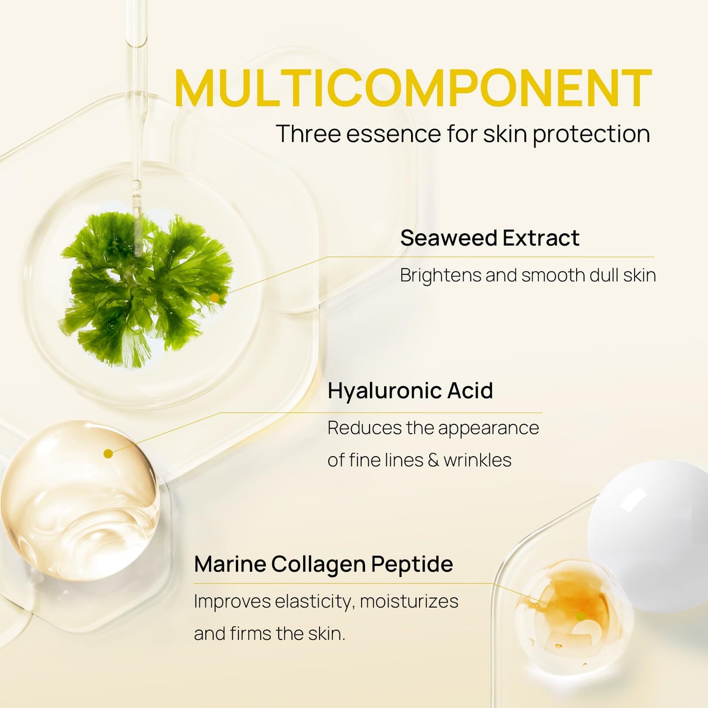 Bleuvél Collagen Face Mask, Real Deep Marine Collagen Overnight Face Mask for Glass Glow Skin - Elasticity, Firming, Hydrating & Moisturizing, 30g x 5ea (Pack of 1)