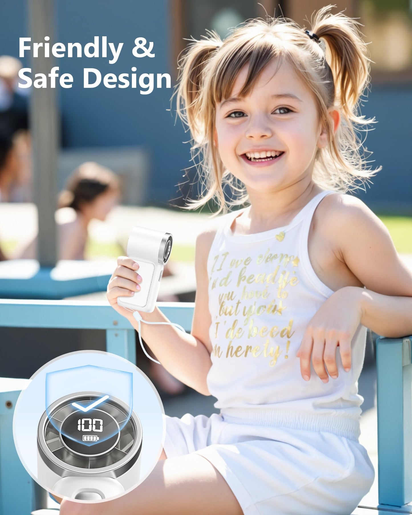 AGEYOU Portable Handheld Mini Fan, 6 Gear Wind, Hand Small Travel Personal Held Fans, Rechargeable Turbo Fan, Gifts for Women Men, for Camping Vacation Outdoor (white)