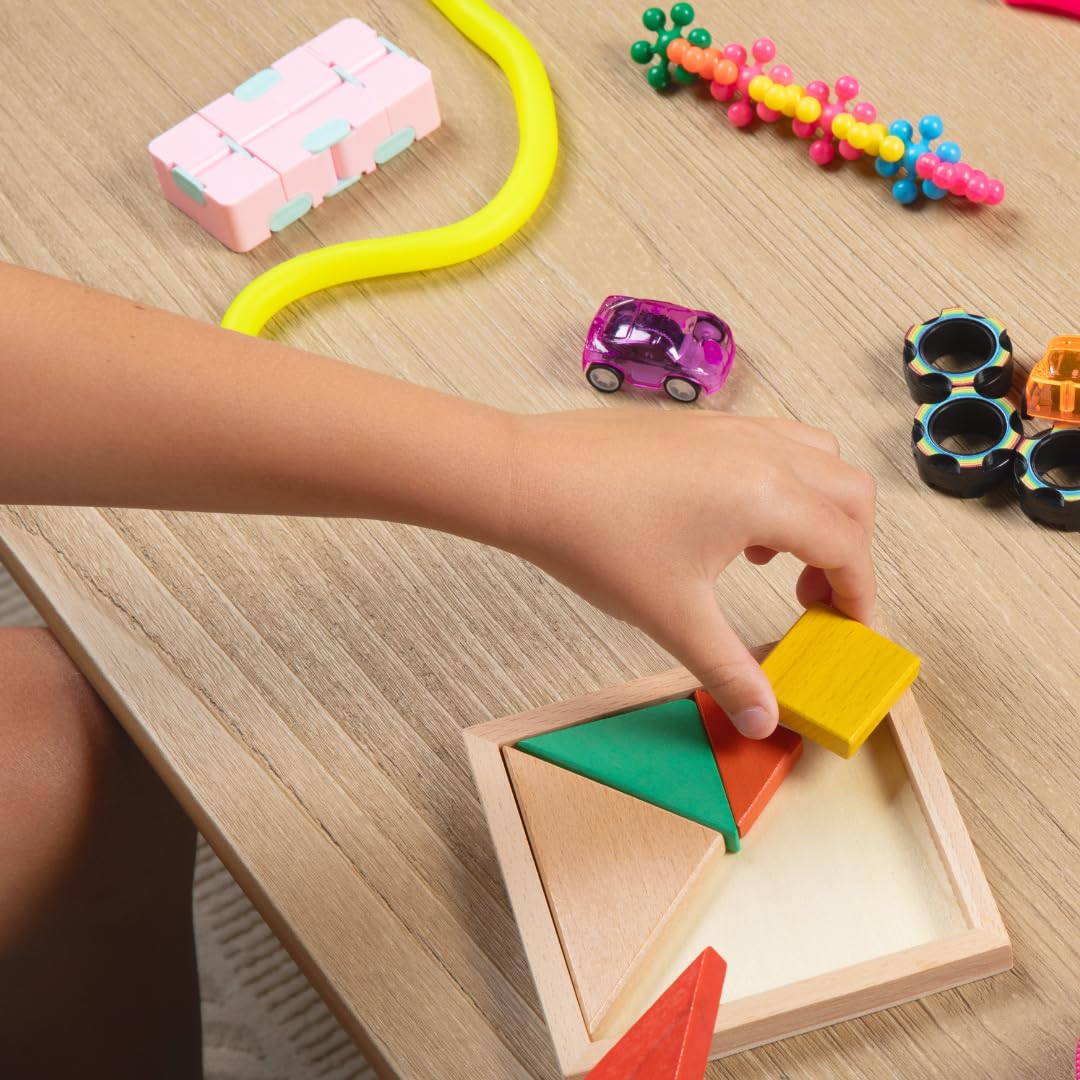 Travel Essentials for Kids – All-in-One Activity Kit for Travel, Road Trip Activities for Kids - Hanging Bag, Includes Toys and Activities for Airplanes, Hotels - Boys & Girls 4+ Years (Seafoam)