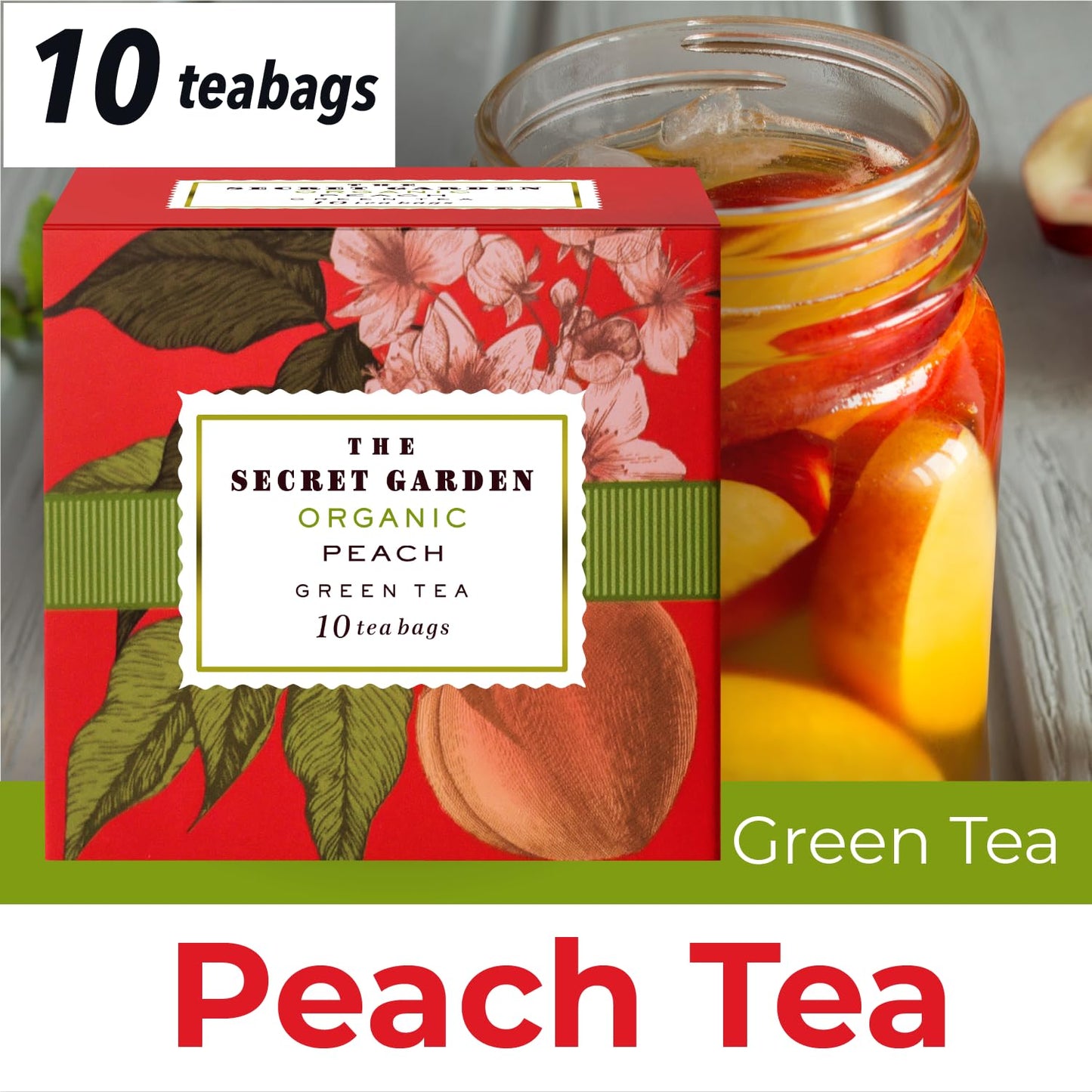 Premium Organic Holiday Tea Bag Sampler Gift Box - 90 Bags 9 Exotic Flavors Herbal Orange Spice, Mango, Earl Grey, Pomegranate, Peach, Green, Ginger Peach, Lemon Ginger, Acai Berry