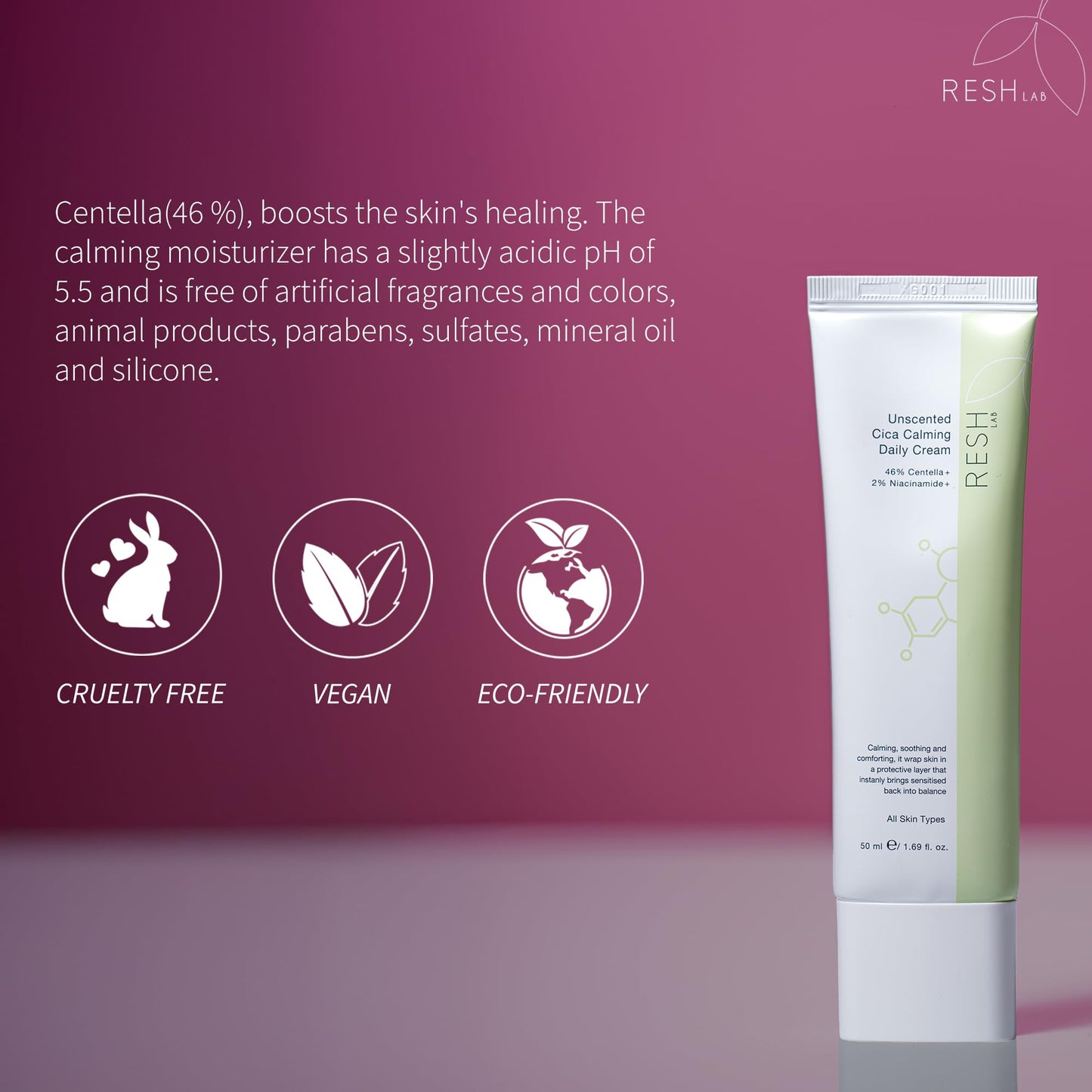 Korean Cica Repair Cream – Hydrating & Redness Relief Face Moisturizer | Soothing Daily Barrier Cream with Ceramide & Panthenol for Sensitive, Acne-Prone & Dry Skin – Fragrance-Free (50 ml)